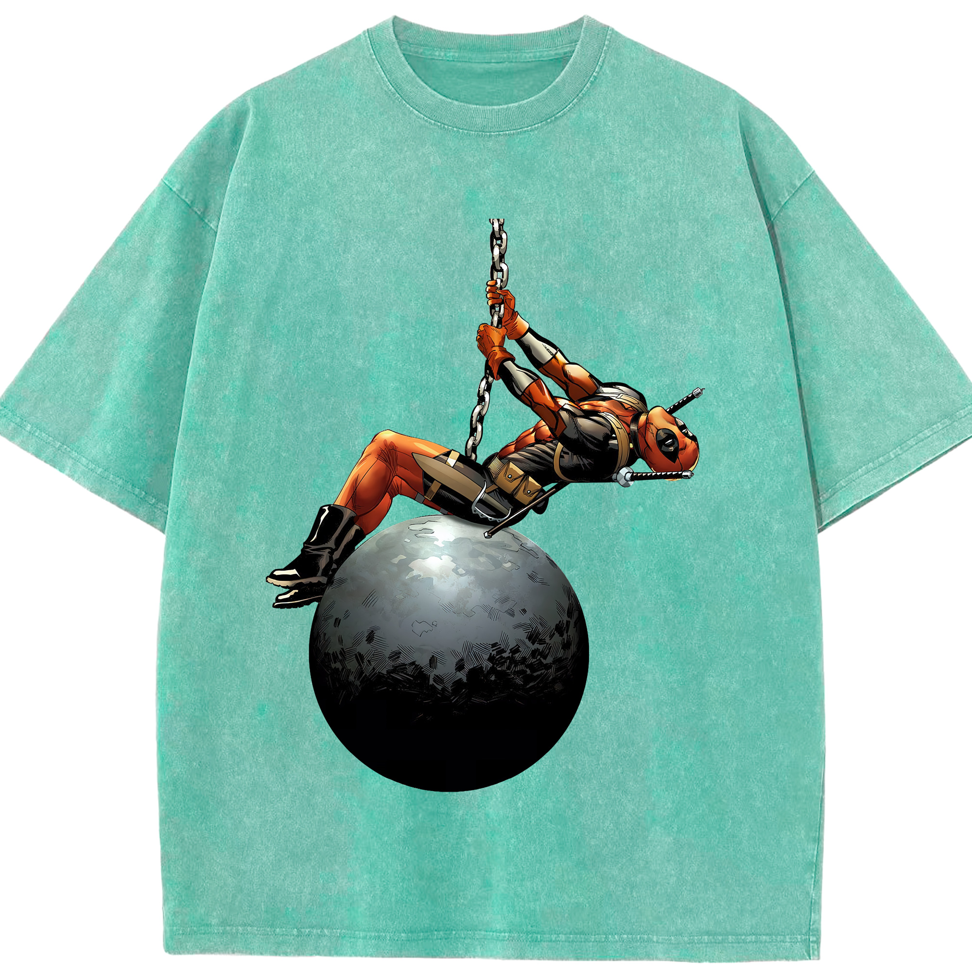（画像用） Deadpool デッドプール 綿100% ヴィンテージ風 半袖Tシャツ（フロントプリント）